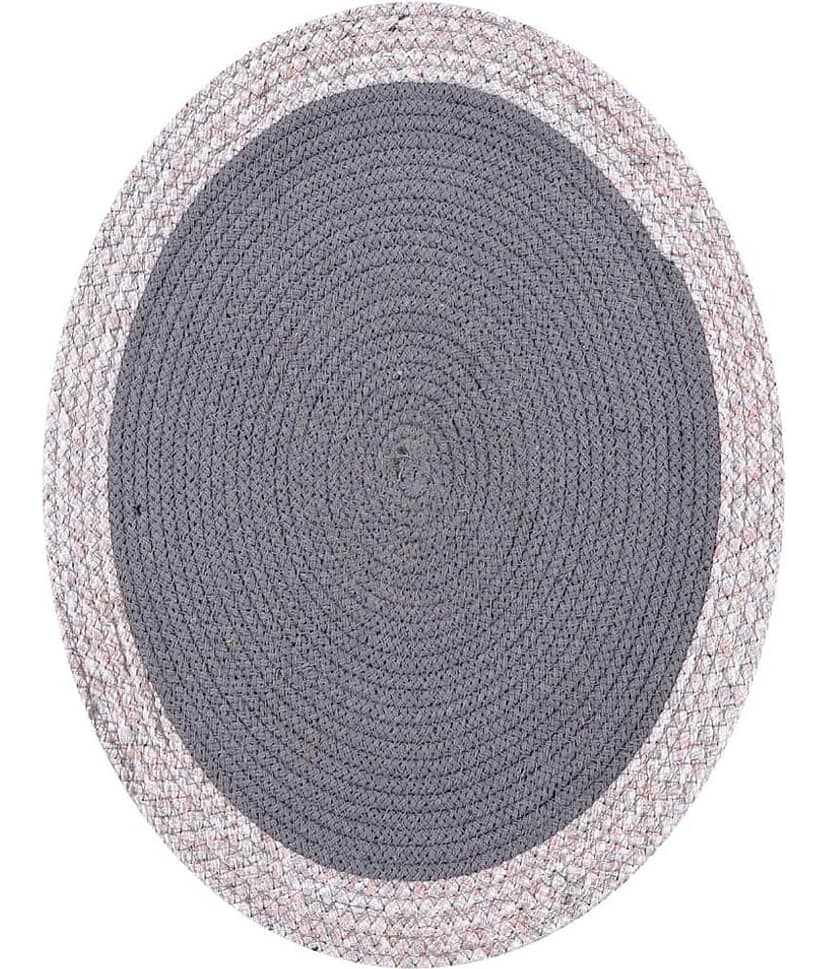 LADLI JEE Cotton Solid Round Table Mats ( 31 cm x 31 cm ) Pack of 2 - Gray