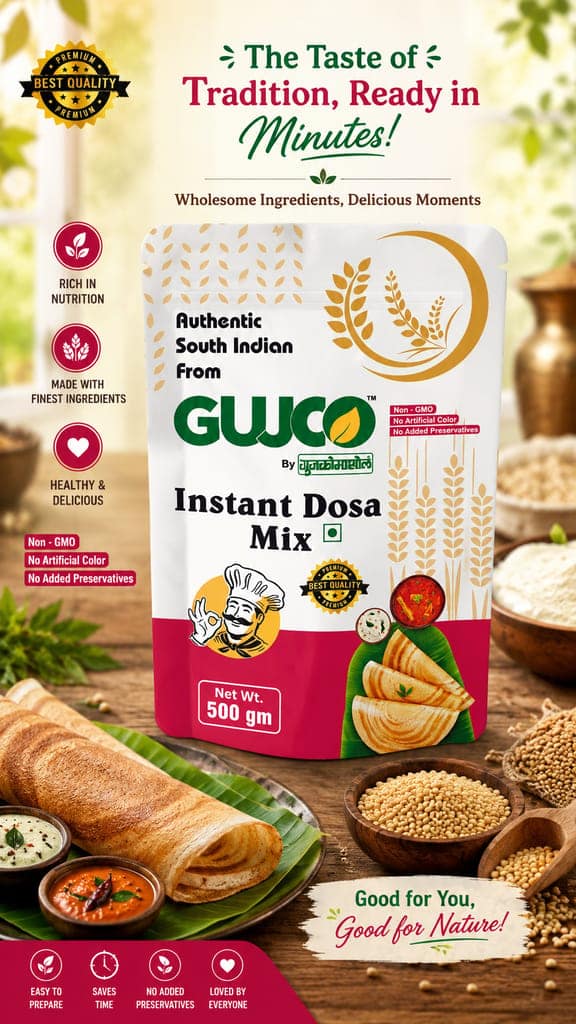 Gujco Instant Dosa Mix, 500g view 3