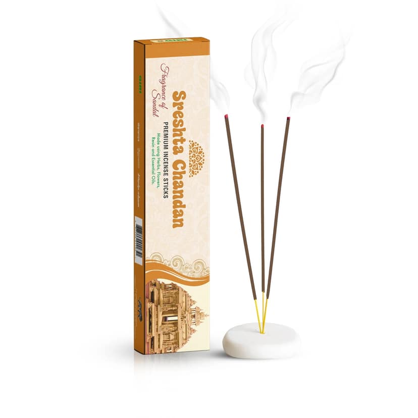 Giri Sreshta Chandan Premium Agarbathi - 50 Gms | Incense Sticks | Sandal Fragrance Agarbatti for Pooja