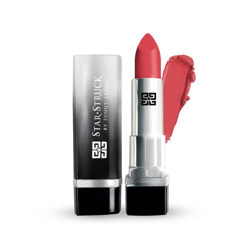 Star Struck by Sunny Leone Luxe Matte Lipstick - Coralicious, 4.2g