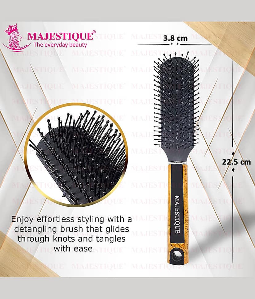 Majestique 8 Row Flat Series Hair Brush - Bio-Friendly -Ultra-Soft Tipped Nylon - Color May Vary view 2
