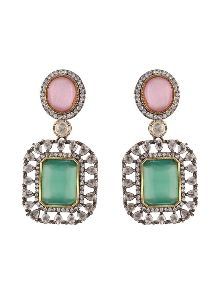 Gold Toned Pink & Mint Kundan Studded Double Lined Bridal Jewellery Set view 6