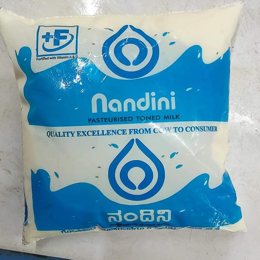 Nandini pasteurised toned milk