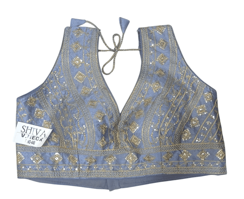 Women's Embroidered V-Neck Sleeveless Blouse Crop Top