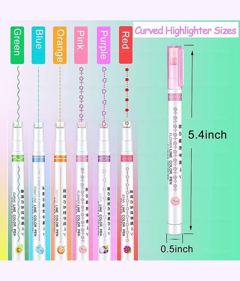 Linear Color Pen Highlighter Pen Set Line Markers Colors For Adults&Kids,Roller Line Marker Pen,School Stationery Kit,Roller Line Markers For Drawing,Journaling,Scrapbooking,Green view 2
