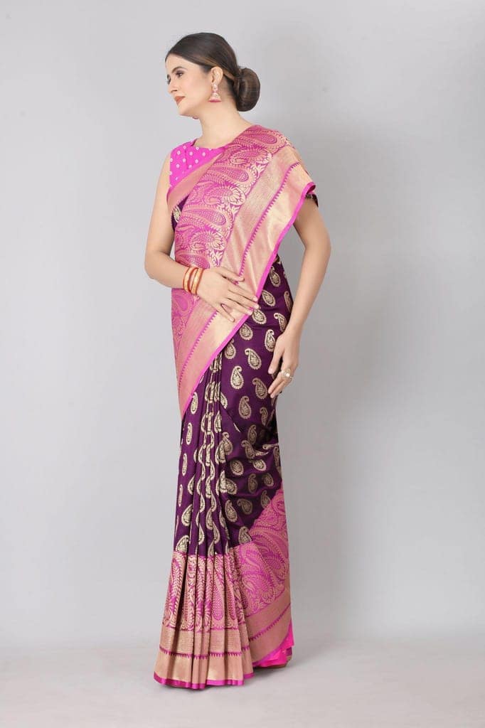 Designer Heavy Border Weaving Work With Rich Pallu and Jalar view 2