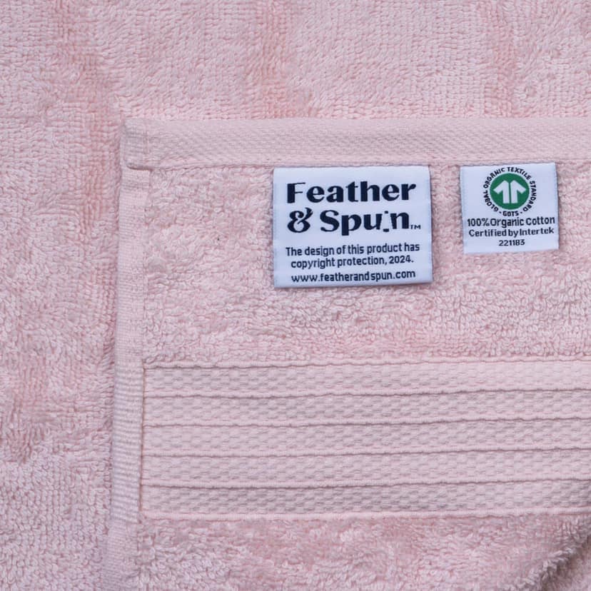 Feather & Spun Organic Cotton Hand Towel (Pack of 2) | Lavender Fragrance | GOTS Certified | Anti Microbial | Fade Resistant | Double Needle Stitch | 550 GSM | 76 cms x 45 cms view 3
