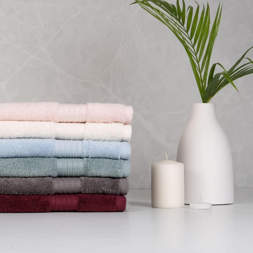 Feather & Spun Organic Cotton Hand Towel (Pack of 2) | Lavender Fragrance | GOTS Certified | Anti Microbial | Fade Resistant | Double Needle Stitch | 550 GSM | 76 cms x 45 cms view 6