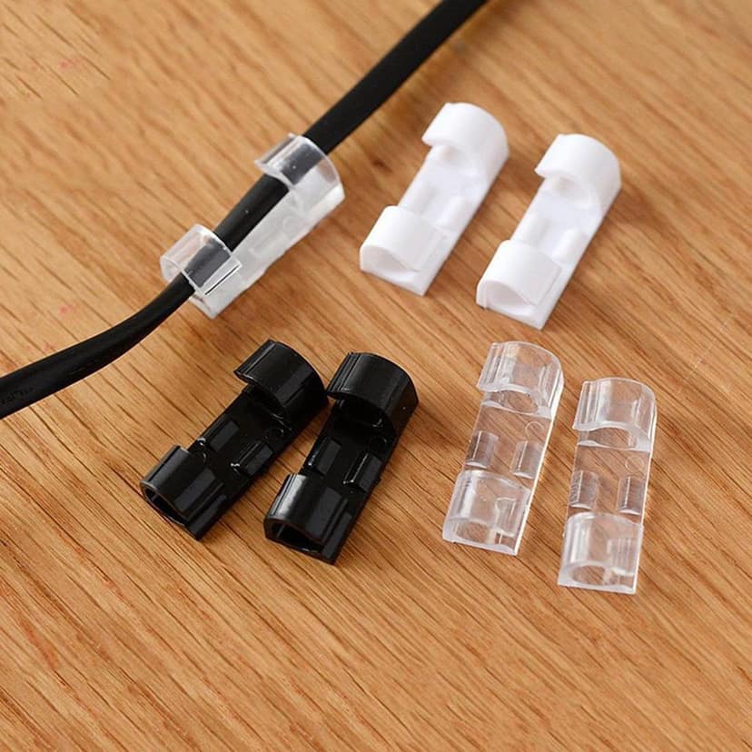 Self Adhesive Cable Clips Wire Manage Holder Sticky Mount-Round Plastic Cable Cord - Pack of 20 view 7