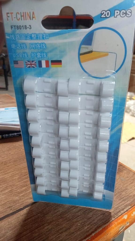 Self Adhesive Cable Clips Wire Manage Holder Sticky Mount-Round Plastic Cable Cord - Pack of 20 view 8