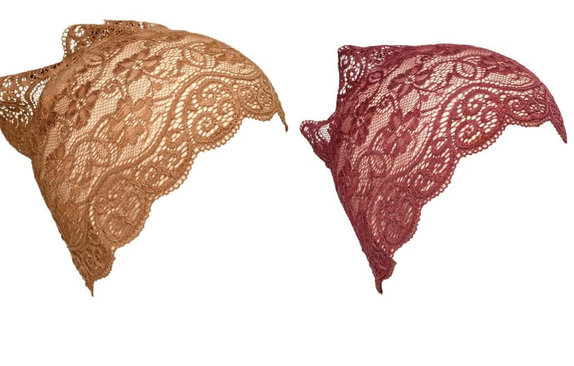 Girls and Womens Hijab Cap Hijab Headband, Under Hijab Scarf Tawny and Dark Maroon Naqab Head Scarf (2 pcs) view 2
