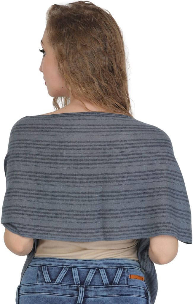 Gray Scarf from Nepal with Woven Stripes view 3