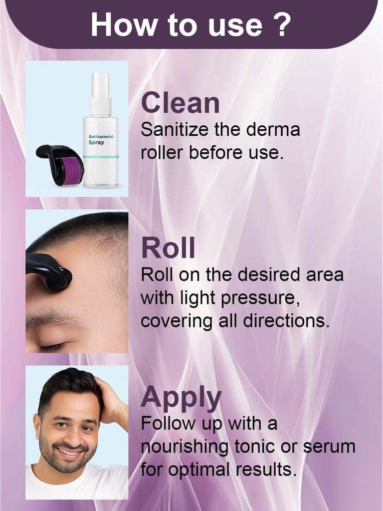 Ktein Derma Roller 0.5mm with 540 Titanium Needles for Hair Growth, Beard & Skin Renewal view 4