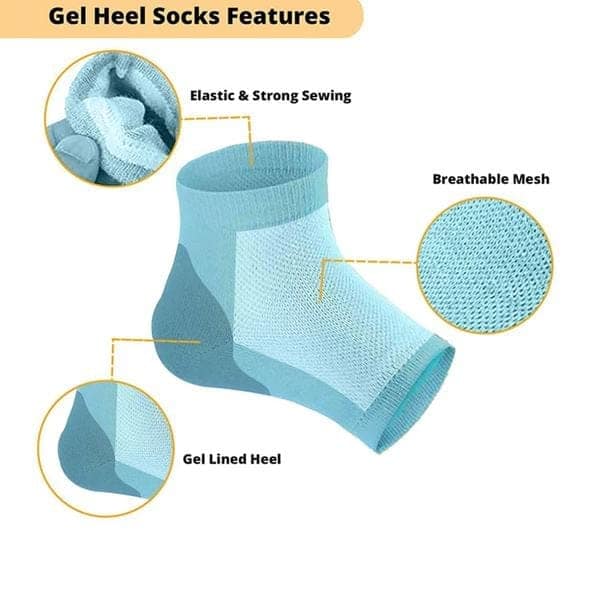 Heel Pain Relief Silicone Gel Heel Socks (Multicolor) view 7