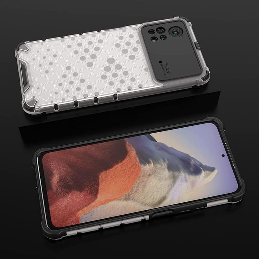 Faircost Hybrid Shockproof Back Cover for Poco X4 Pro 5G Hard Outside Soft Inside- (Polycabonate::Transparent) view 3
