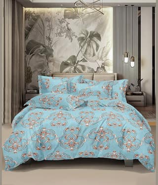 HONOR YOUR HOME Poly Cotton 1 Double Bedsheet with 2 Pillow Covers ( Blue )