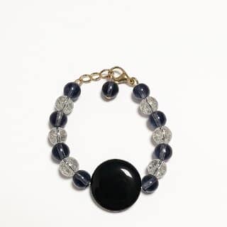 Techiefox Blue and Transparent Beaded Bracelet Elegant Wrist Accessory for Women and Girls