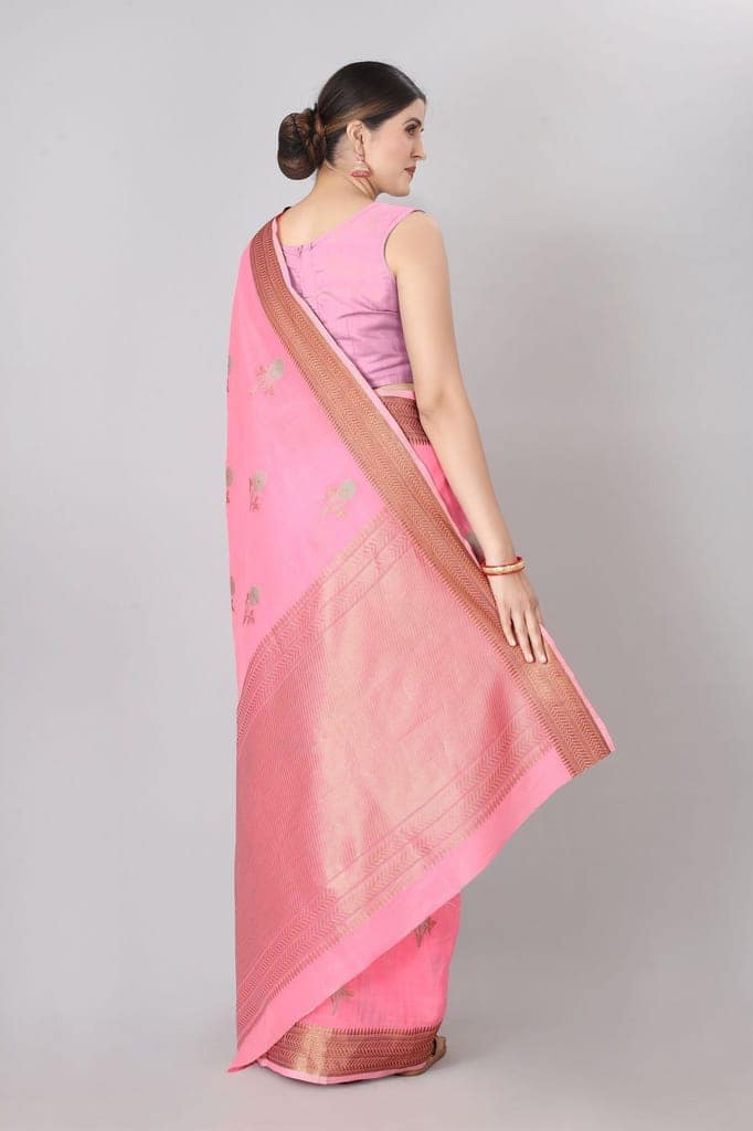 Women Linen Weaving Work Saree view 3