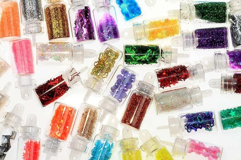48 Colors Nail Art Glitter Bottles Set with 15 Pieces Nail Art Brushes for Nail Art Decoration view 6