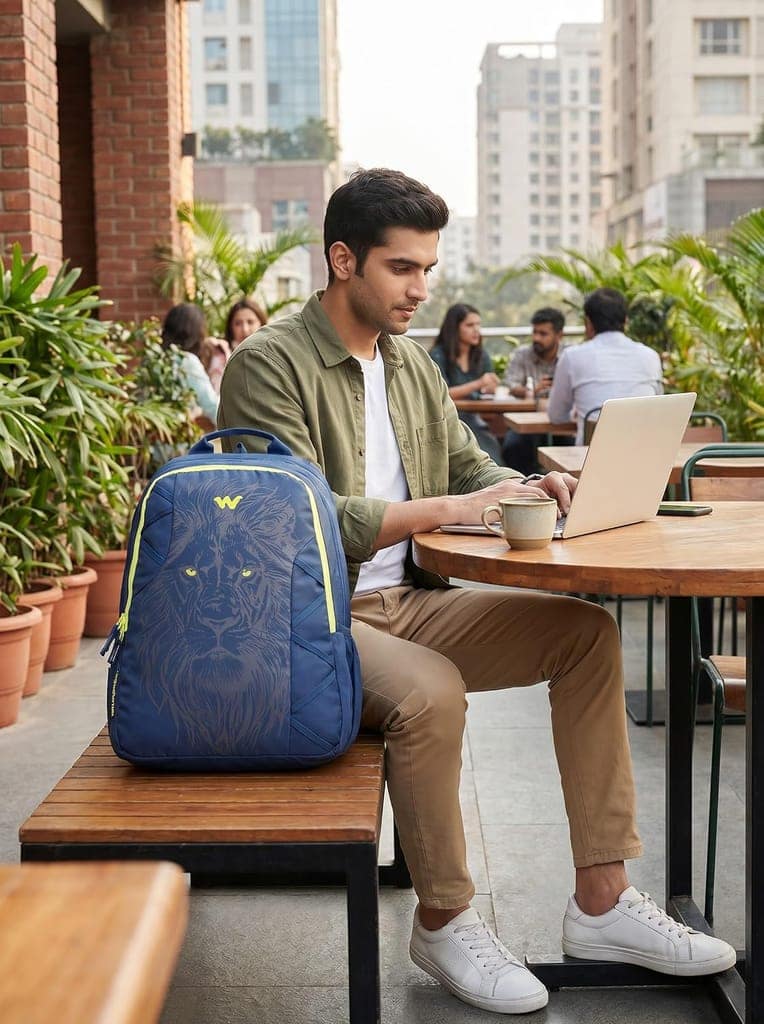 Animal Kingdom-Lion 3 Compartment Laptop Backpack 45L, Navy1 view 2