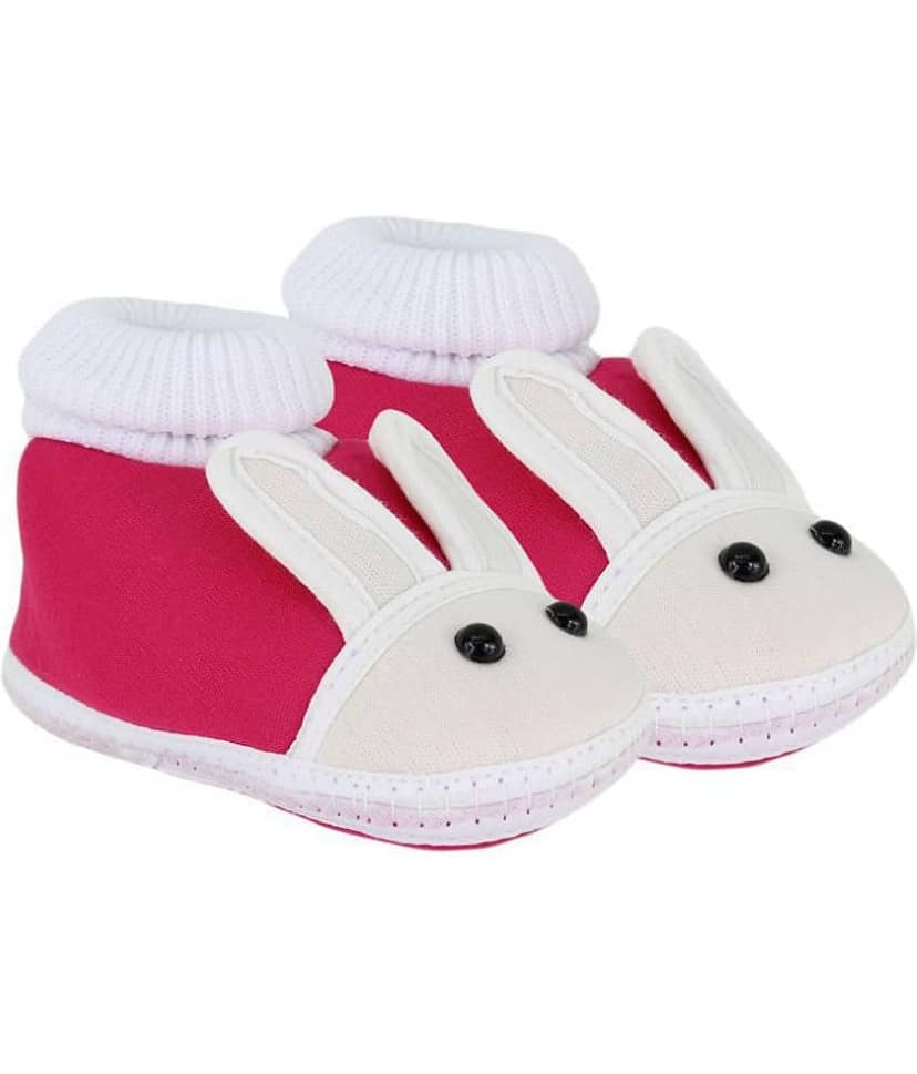Neska Moda Baby Boys & Girls Pink Booties For Age Group 0 - 12 Months