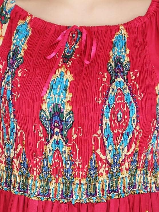 Attractive Printed Rayon Bobbin One Piece fit and Flare Dress in tie dye Pattern Comfy Trendy Night Gown Dress for Women view 2