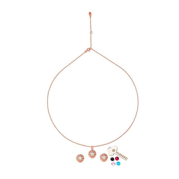 Rose Gold Wheel Of Heart Pendant Set (5 in 1 Crystal) view 6