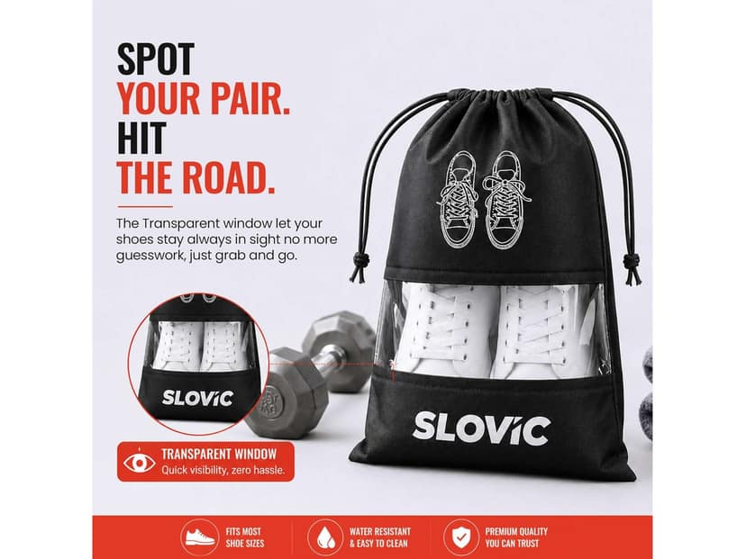 Slovic Shoe Bag Black - Pack of 6 view 2