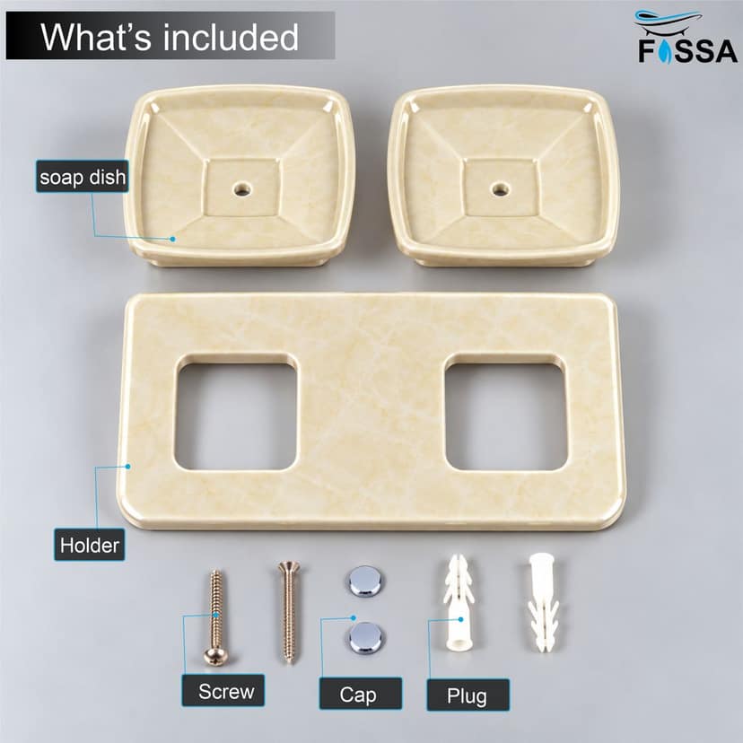 Ivory Double Soap Dish Unbreakable Abs Rectangular Ceramic Finish (RM-116) view 9
