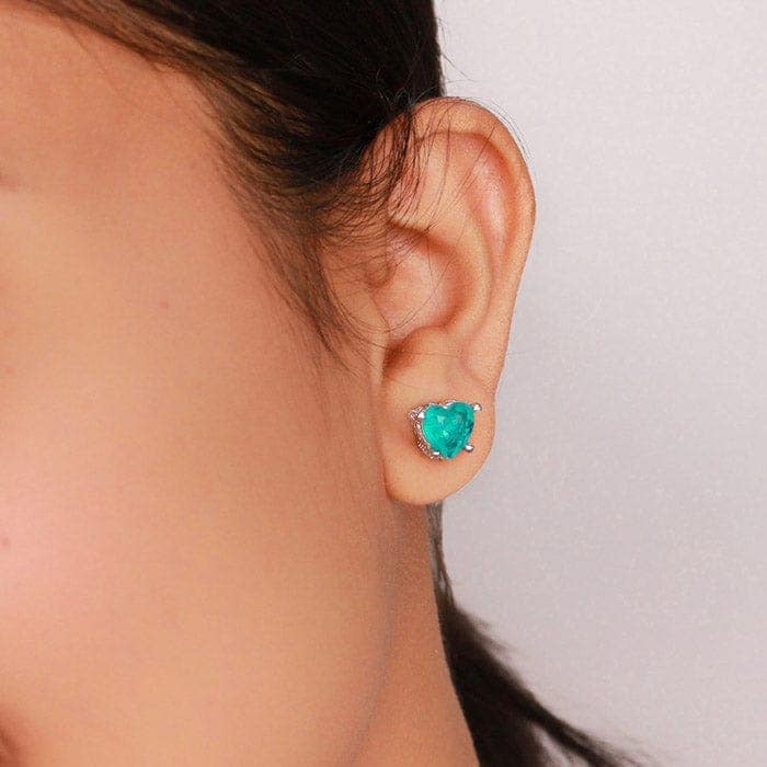 Silver Sea Blue Earrings view 2