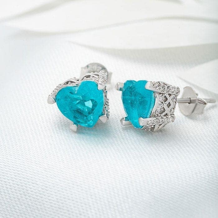 Silver Sea Blue Earrings view 3