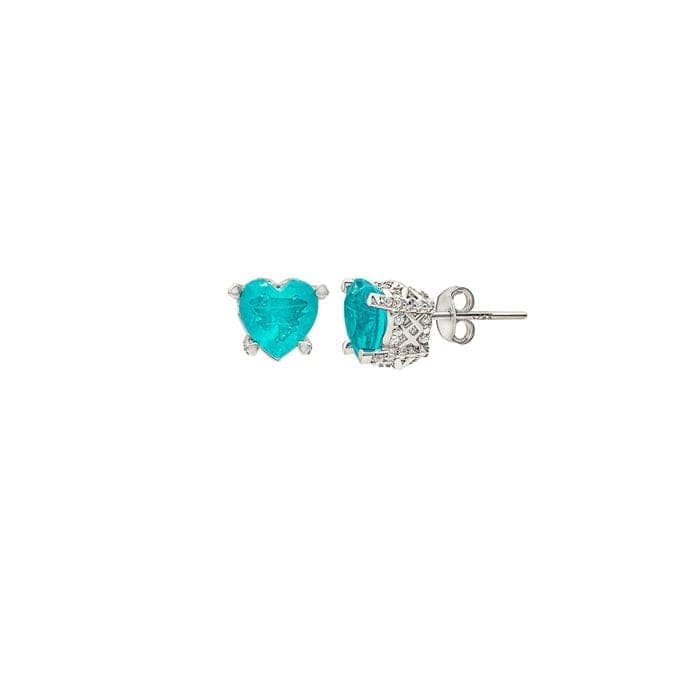Silver Sea Blue Earrings view 5