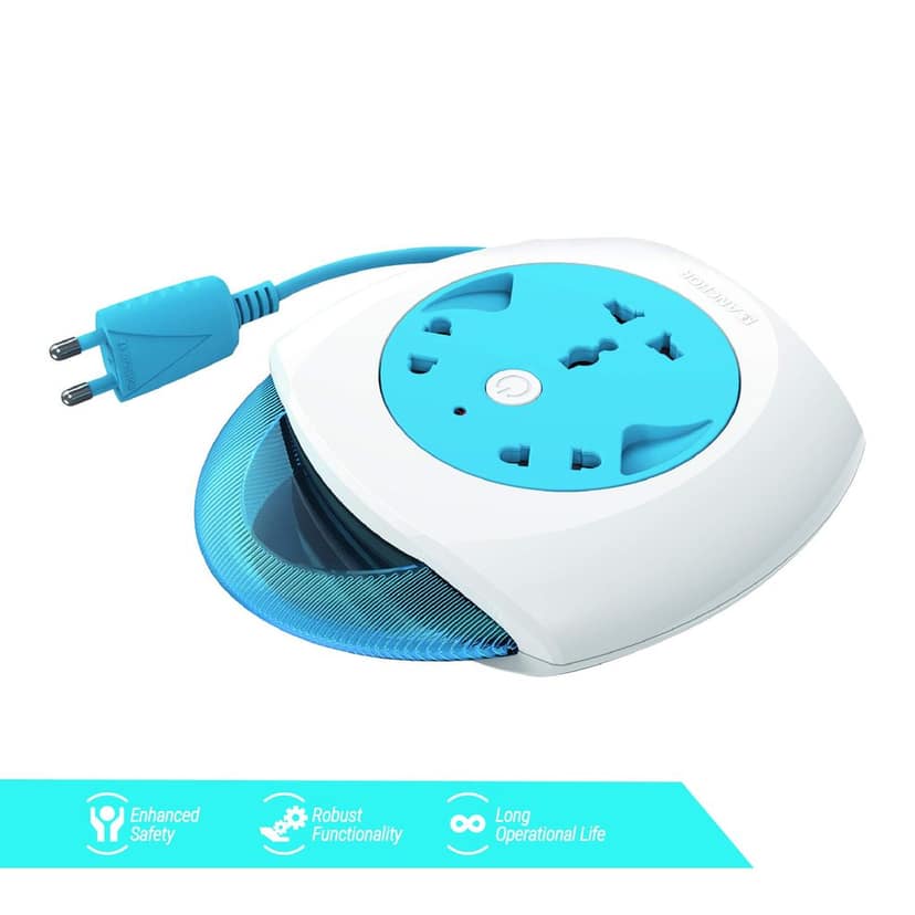 Anchor by Panasonic 5224 6A Flexi Cord 2 Pin 4 Mtr Universal Socket With Indicator (Blue & White) view 2