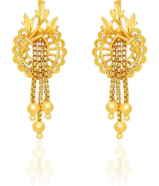 LUV FASHION Golden Ear Chain Earrings ( Pack of 1 )