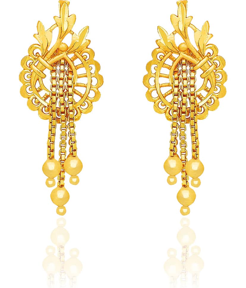 LUV FASHION Golden Ear Chain Earrings ( Pack of 1 )