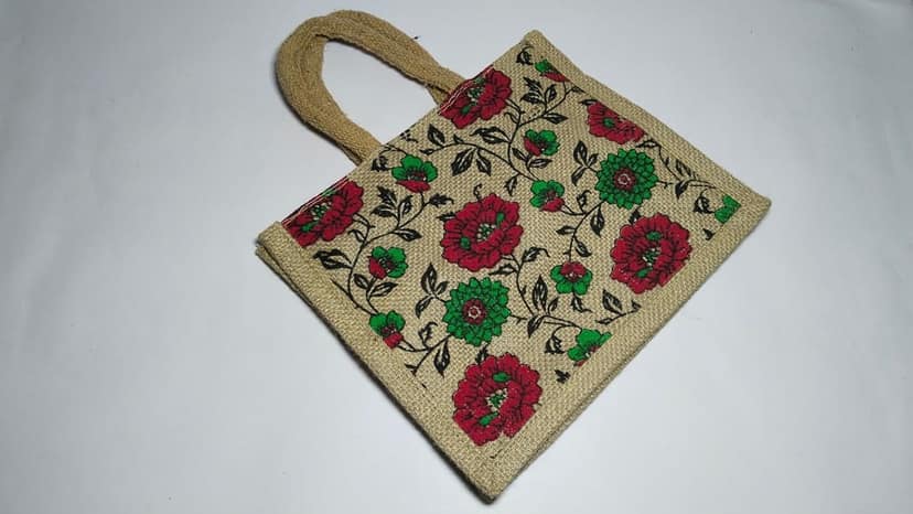 Floral Jute Bag view 3
