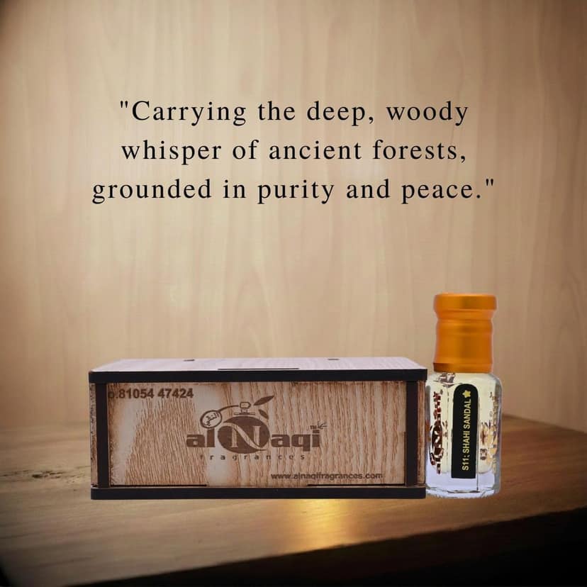 alNaqi Shahi Sandal 6ml - Original Sandalwood-Attar for Men, Long Lasting Chandan-Itra, Alcohol Free Shahi-Perfume, Premium Woody Scent view 3