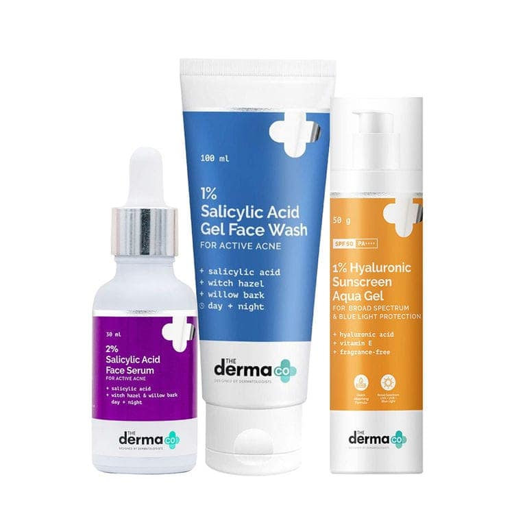 The Derma Co Summer Essential Bestseller Kit With Salicylic & Hyaluronic For Active Acne (3 pcs) view 2