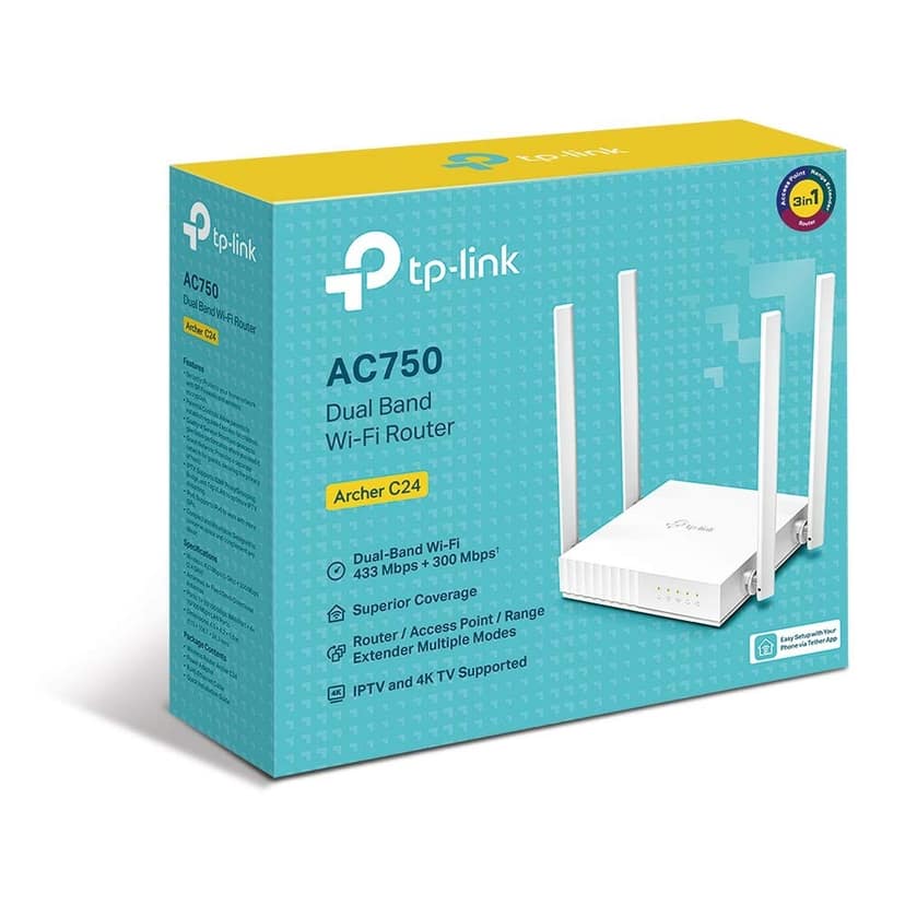 TP-Link Archer C24 AC750 Dual Band Wi-Fi Router with 4 Antennas view 3