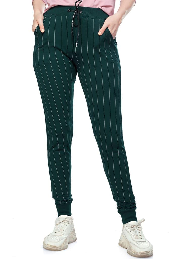 ZEYO Women's Joggers Striped Black Regular Fit Track Pant 5375 view 2