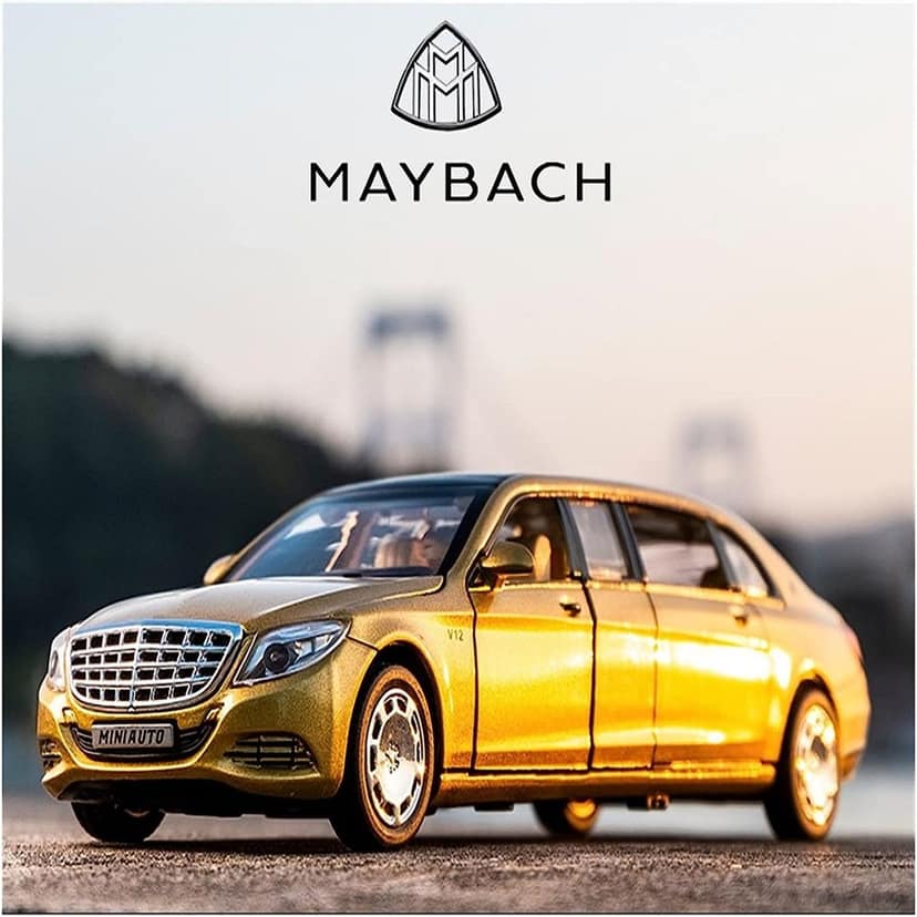 KTRS ENTERPRISE 1:24 Diecast Metal Car Model Maybeach Toy Cars For Kids Pull Back Openable Doors With Light Sound|Multicolor view 2