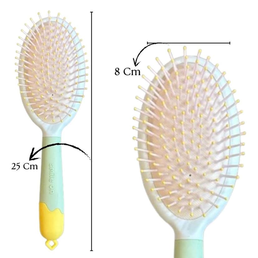 Oval Hair Brush with Strong & Flexible Nylon Bristles having Anti-static Ball Tips, For Grooming, Straightening, Smoothing view 3