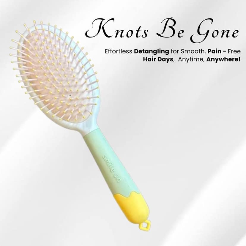 Oval Hair Brush with Strong & Flexible Nylon Bristles having Anti-static Ball Tips, For Grooming, Straightening, Smoothing view 5