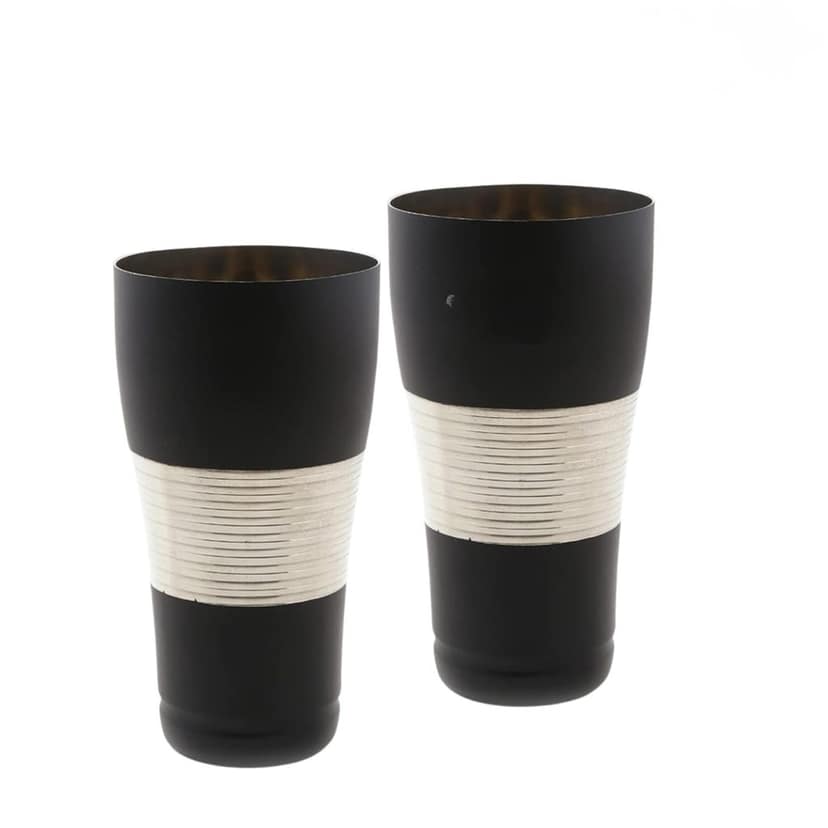 RK Black Lassi Glass Tumbler Set with Galaxy Modern Design, 650ml, Set of 2, for Mocktails, Juice, Cold Drinks, Lemonade, Matte Finish, Reusable Drinking Cups