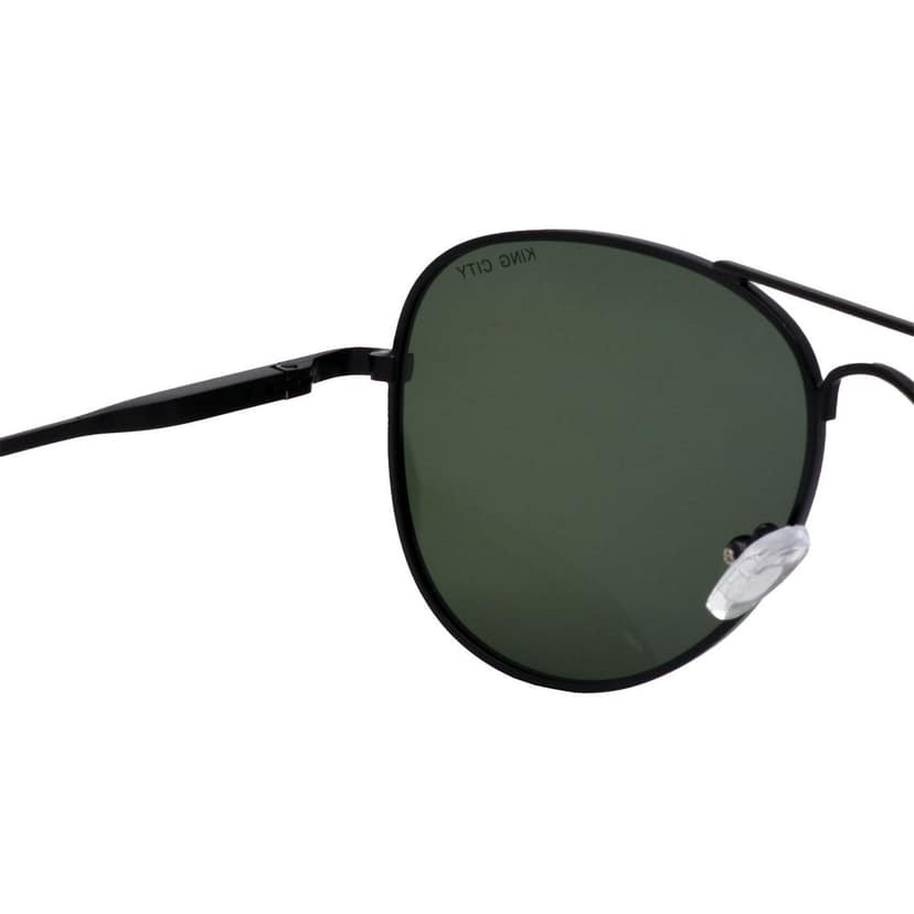 Stylish Pilot Full-Frame Metal Polarized Sunglasses for Men and Women | Green Lens and Black Frame | HRS-KC1013-BK-GRN-P view 5