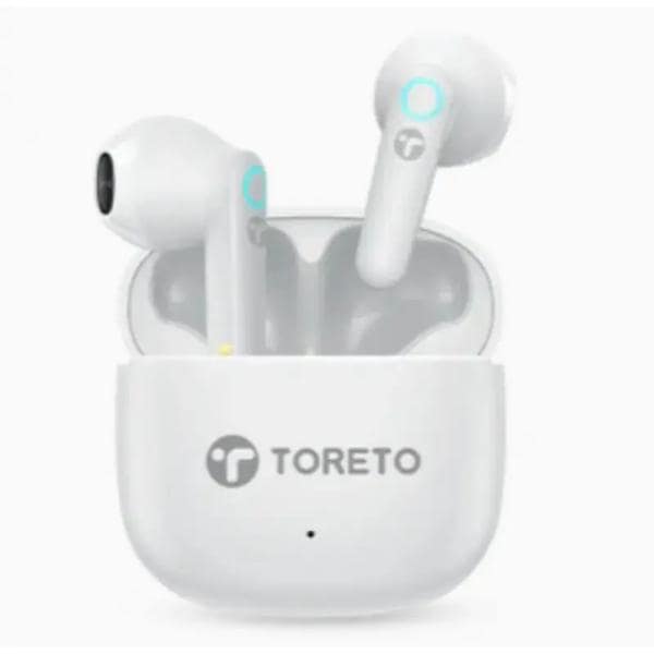 Toreto Air Glow Wireless Earbuds, HD Clear Sound, Ring Light, BT 5.3, Voice Assistant, IPX5, Type-C Charging