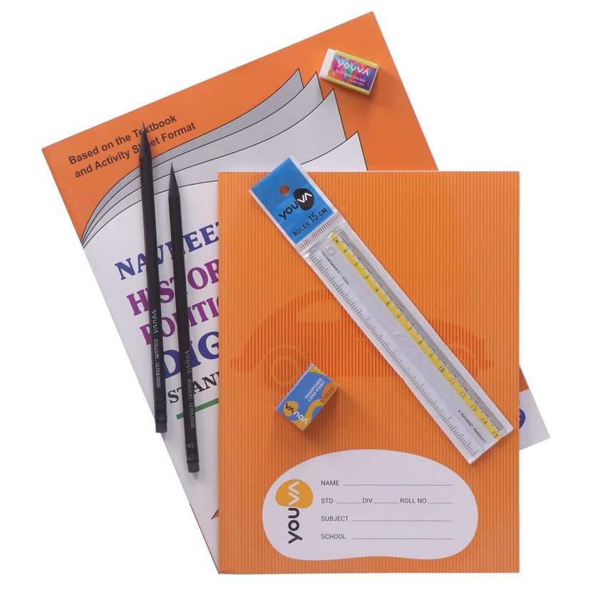 Navneet Youva Happiness Combo History and Political Science Study Kit 1 (1 Digest + 1 Notebook + 2 Pencils + 1 Sharpener + 1 Eraser + 1 Scale) view 2