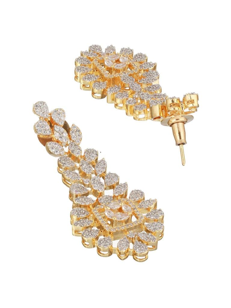 Gold Toned White CZ Studded designer Jewellery Set view 7