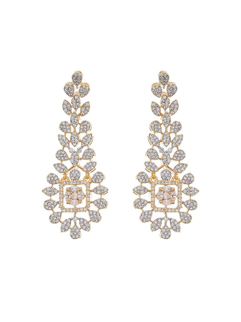 Gold Toned White CZ Studded designer Jewellery Set view 8