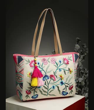 Anekaant Tote Bag Cotton Set of 1 ( Off White )